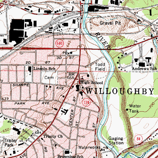 Topographic Map of Wes Point Park, OH