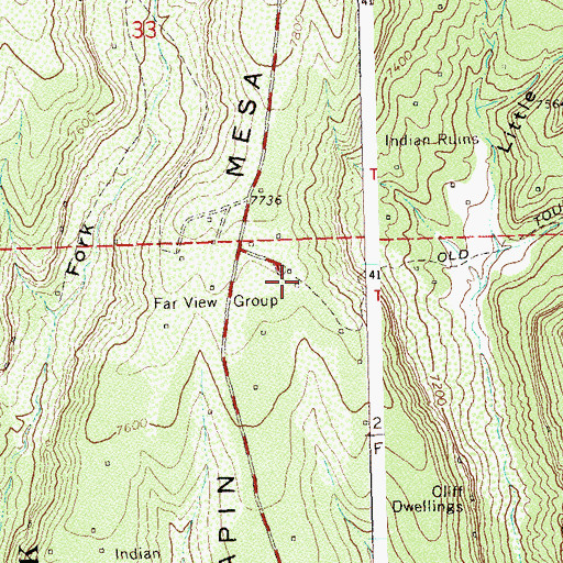 Topographic Map of One Clan House, CO