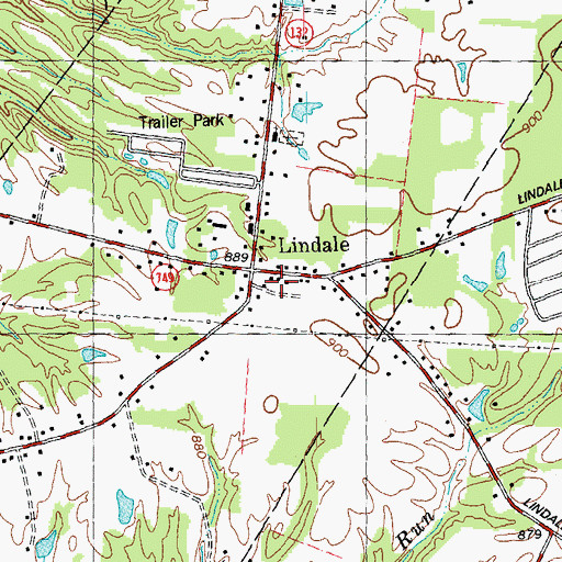 Topographic Map of Lindale Post Office (historical), OH