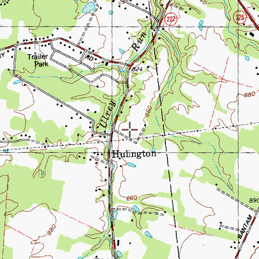 Topographic Map of Hulington Post Office (historical), OH