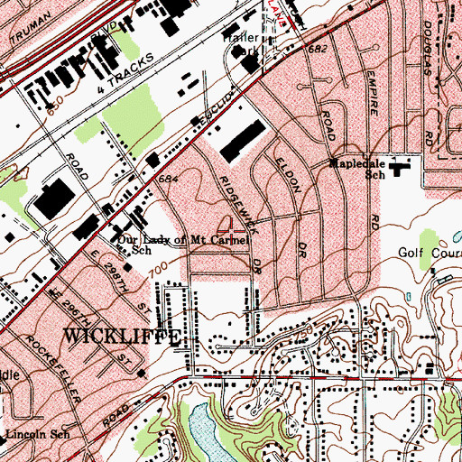 Topographic Map of Featherston Park, OH