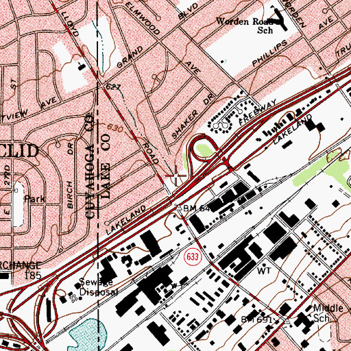 Topographic Map of Inthar Park, OH