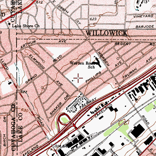 Topographic Map of Jindra Park, OH