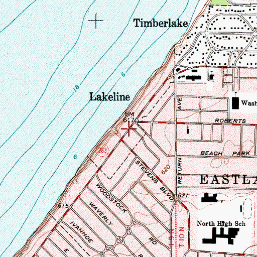 Topographic Map of Lakeline Village Hall, OH