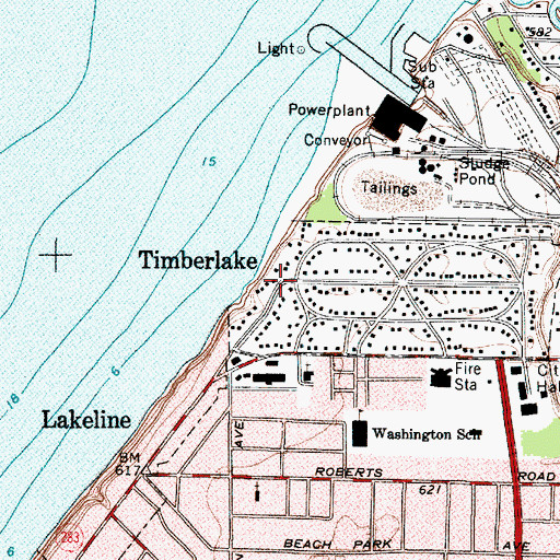 Topographic Map of Timberlake Village Hall, OH