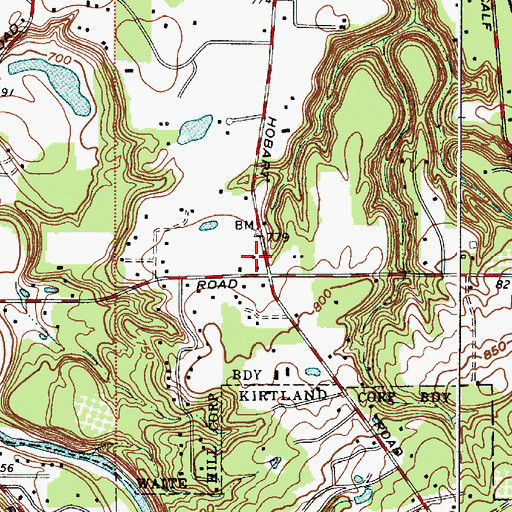 Topographic Map of Waite Hill Village Hall, OH