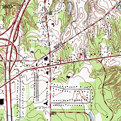 Topographic Map of Willoughby Hills City Hall, OH