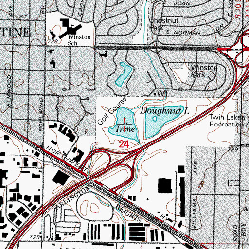 Topographic Map of Lake Irene, IL