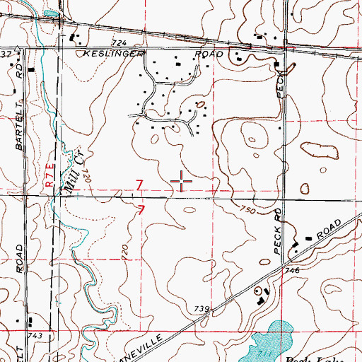 Topographic Map of Mill Creek County Forest Preserve, IL