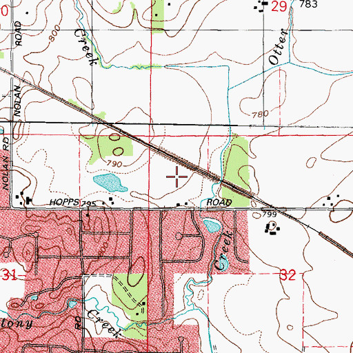 Topographic Map of Otter Creek County Forest Preserve, IL