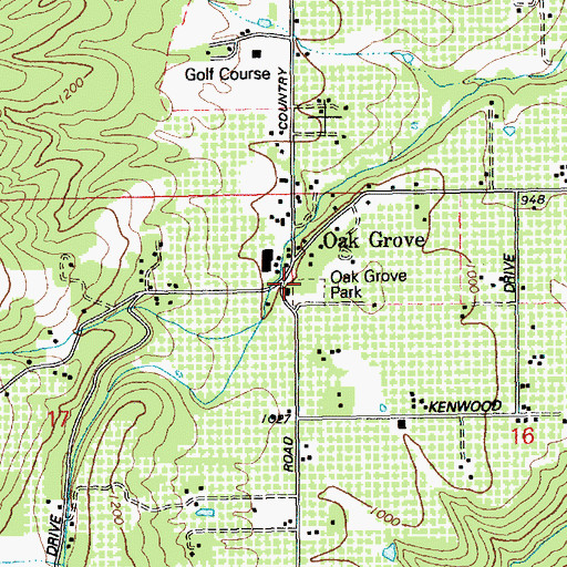 Topographic Map of Oak Grove County Park, OR