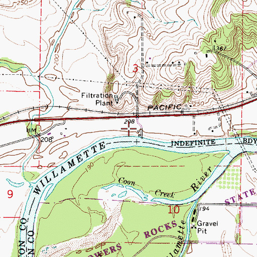 Topographic Map of Hyak County Park, OR
