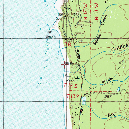 Topographic Map of Collins Creek State Park, OR