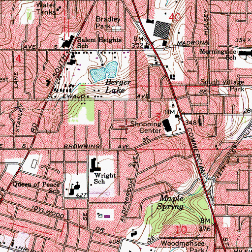 Topographic Map of Hillview City Park, OR