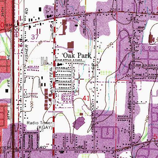 Topographic Map of McKay School City Park, OR
