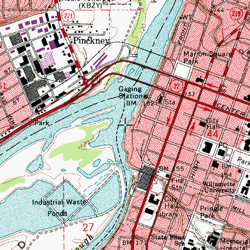 Topographic Map of Riverfront City Park, OR