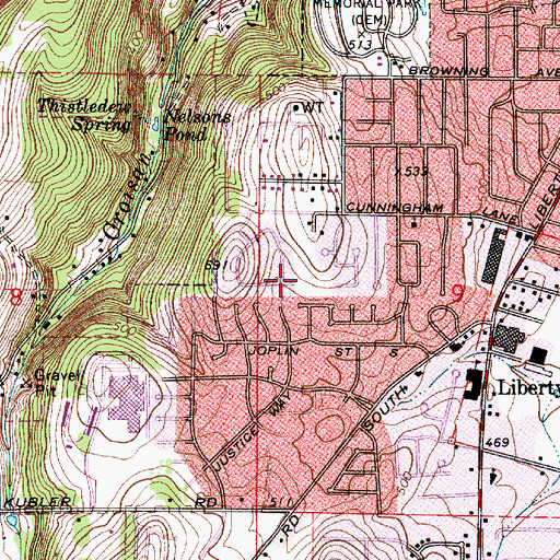 Topographic Map of Sunnyslope City Park, OR