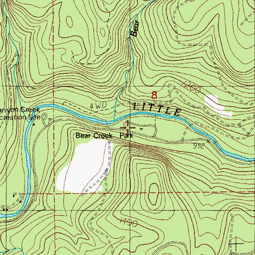 Topographic Map of Bear Creek County Park, OR