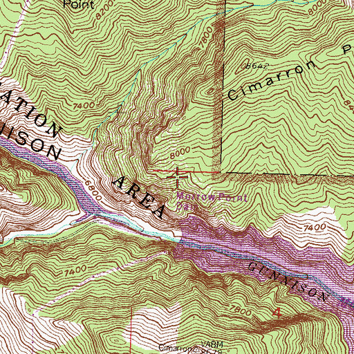Topographic Map of Marrow Point Dam, CO