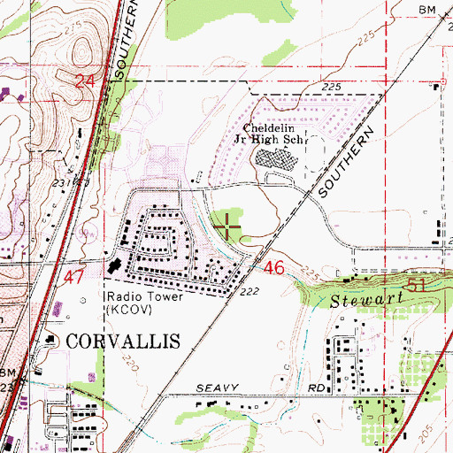 Topographic Map of Village Green City Park, OR