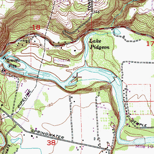 Topographic Map of Clackamas River Scenic Waterway, OR