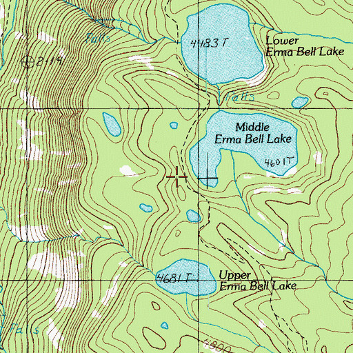 Topographic Map of Erma Bell Lakes, OR