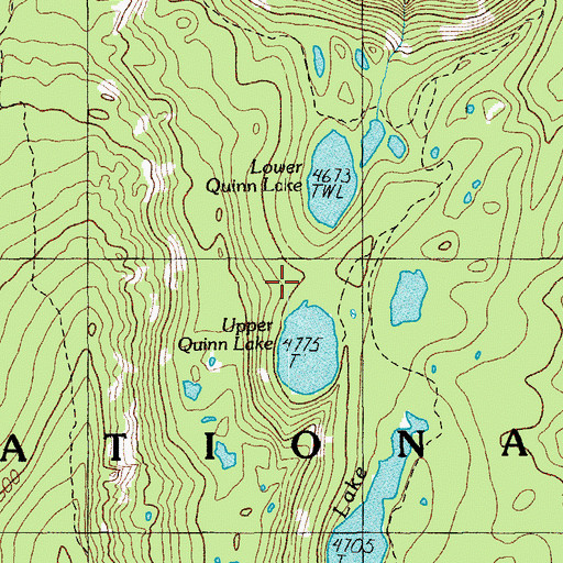 Topographic Map of Quinn Lakes, OR