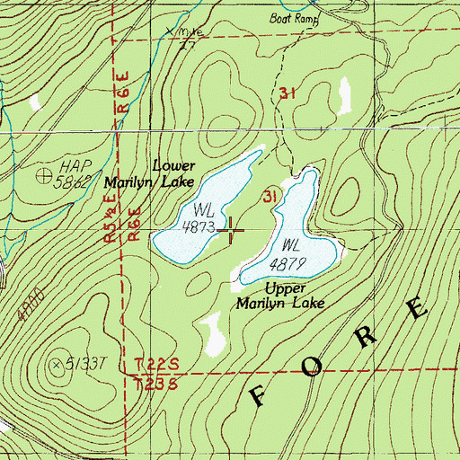 Topographic Map of Marilyn Lakes, OR