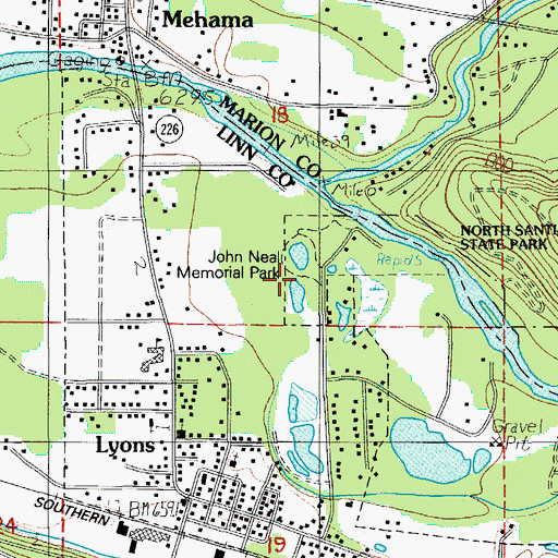 Topographic Map of John Neal Memorial County Park, OR