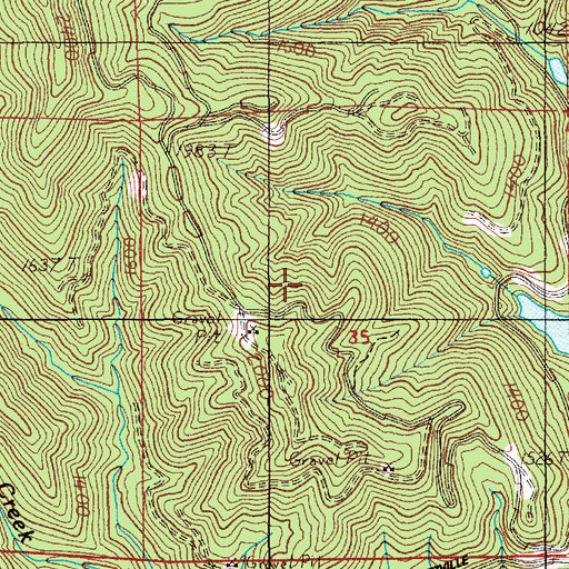 Topographic Map of Thistle Creek County Park, OR