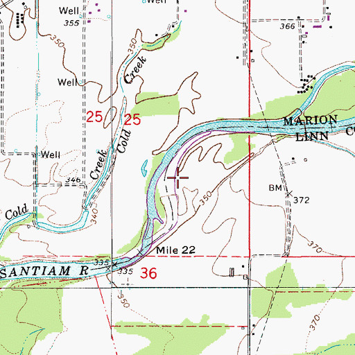 Topographic Map of Buell-Miller County Park, OR