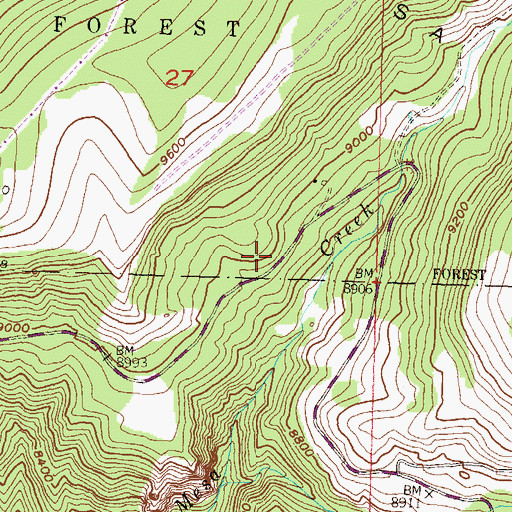 Topographic Map of Mesa Creek Campground, CO