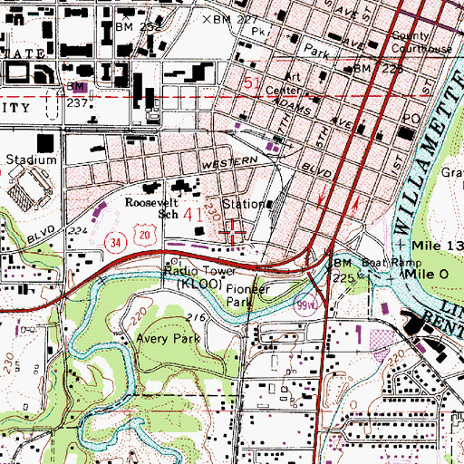 Topographic Map of Peanut City Park, OR