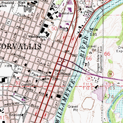 Topographic Map of Kermit E Roth City Park, OR