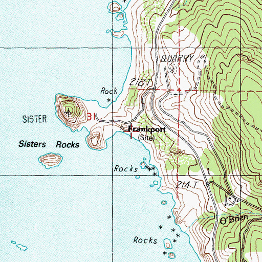 Topographic Map of Sisters Rock State Park, OR