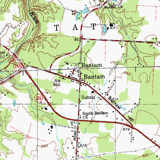 Topographic Map of Bantam Post Office (historical), OH