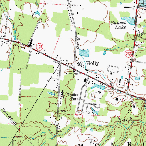 Topographic Map of Mount Holly Post Office (historical), OH
