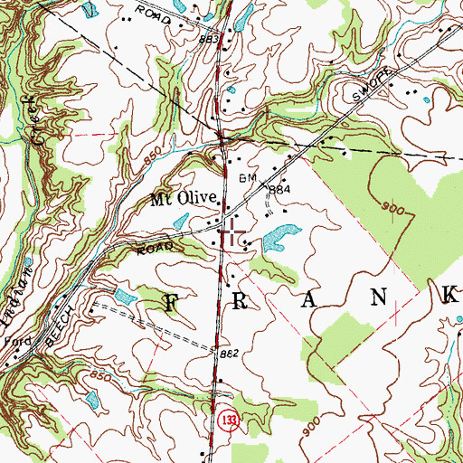 Topographic Map of Mount Olive Post Office (historical), OH