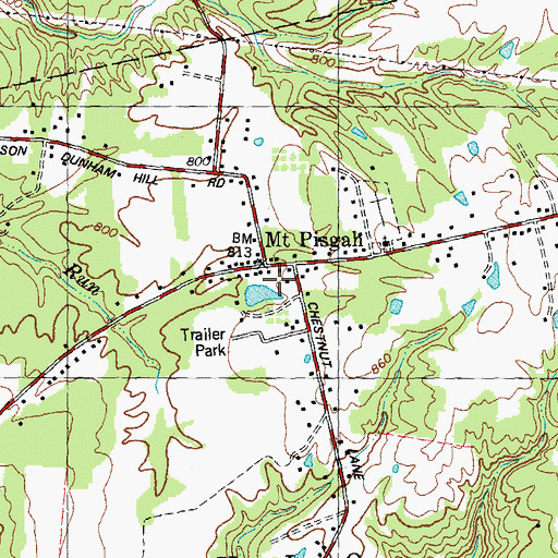 Topographic Map of Mount Pisgah Post Office (historical), OH