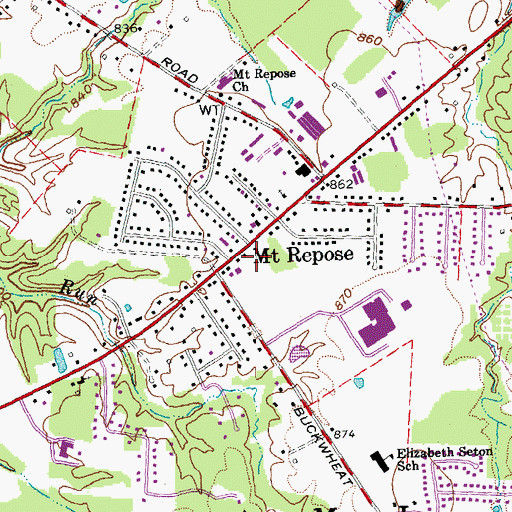 Topographic Map of Mount Repose Post Office (historical), OH