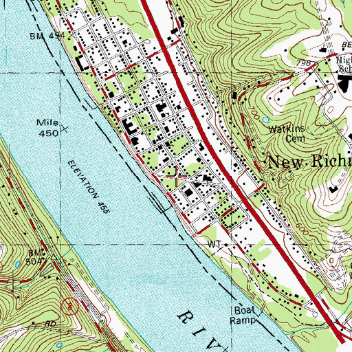 Topographic Map of New Richmond Post Office, OH