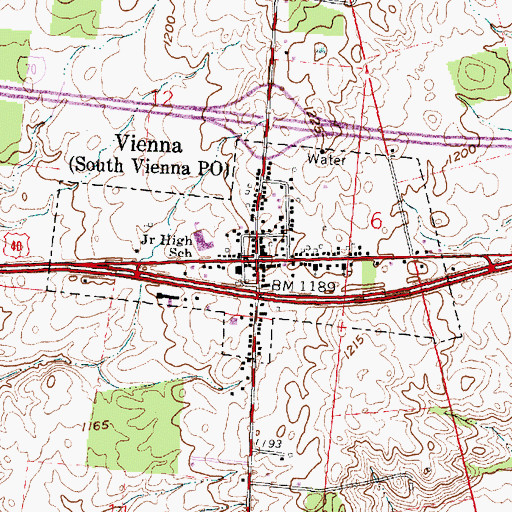 Topographic Map of South Vienna Post Office, OH