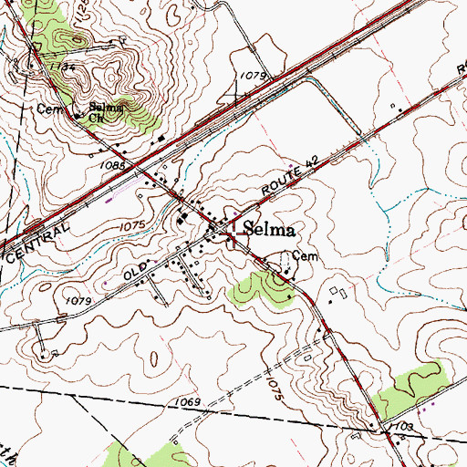 Topographic Map of Selma Post Office, OH