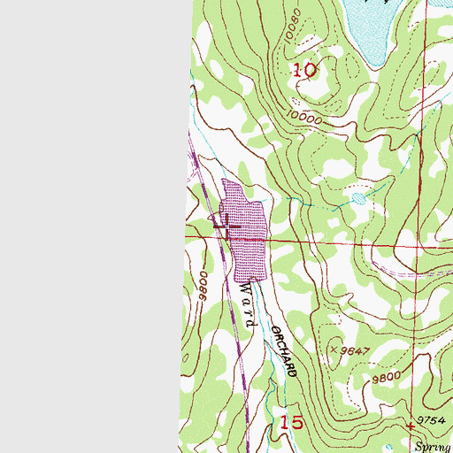 Topographic Map of Ward Creek Reservoir, CO