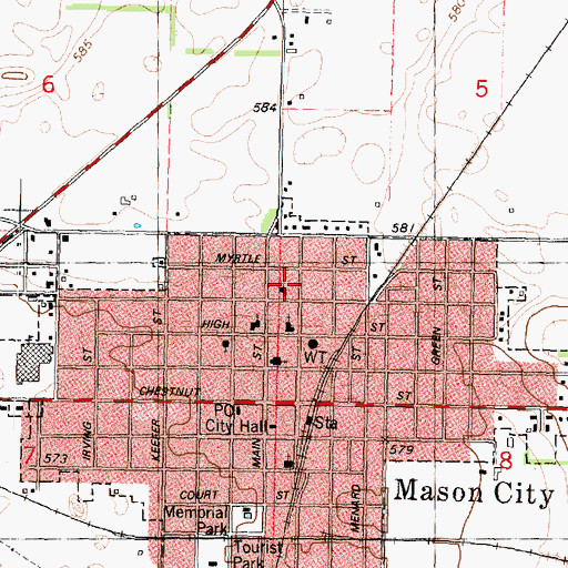 Topographic Map of Christ Lutheran Church, IL