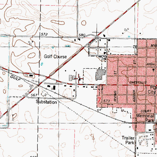 Topographic Map of Saint Columba Catholic Church, IL