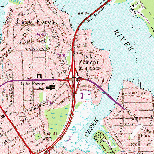 Topographic Map of Interchange 123, FL