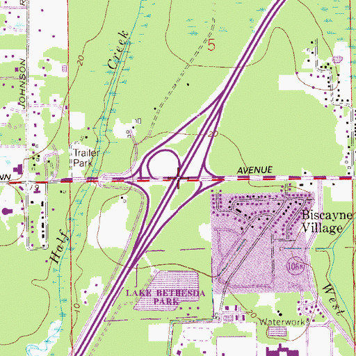 Topographic Map of Intrerchange 12, FL