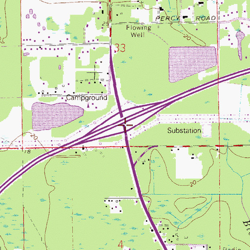 Topographic Map of Interchange 13, FL