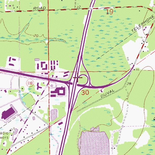 Topographic Map of Interchange 127, FL